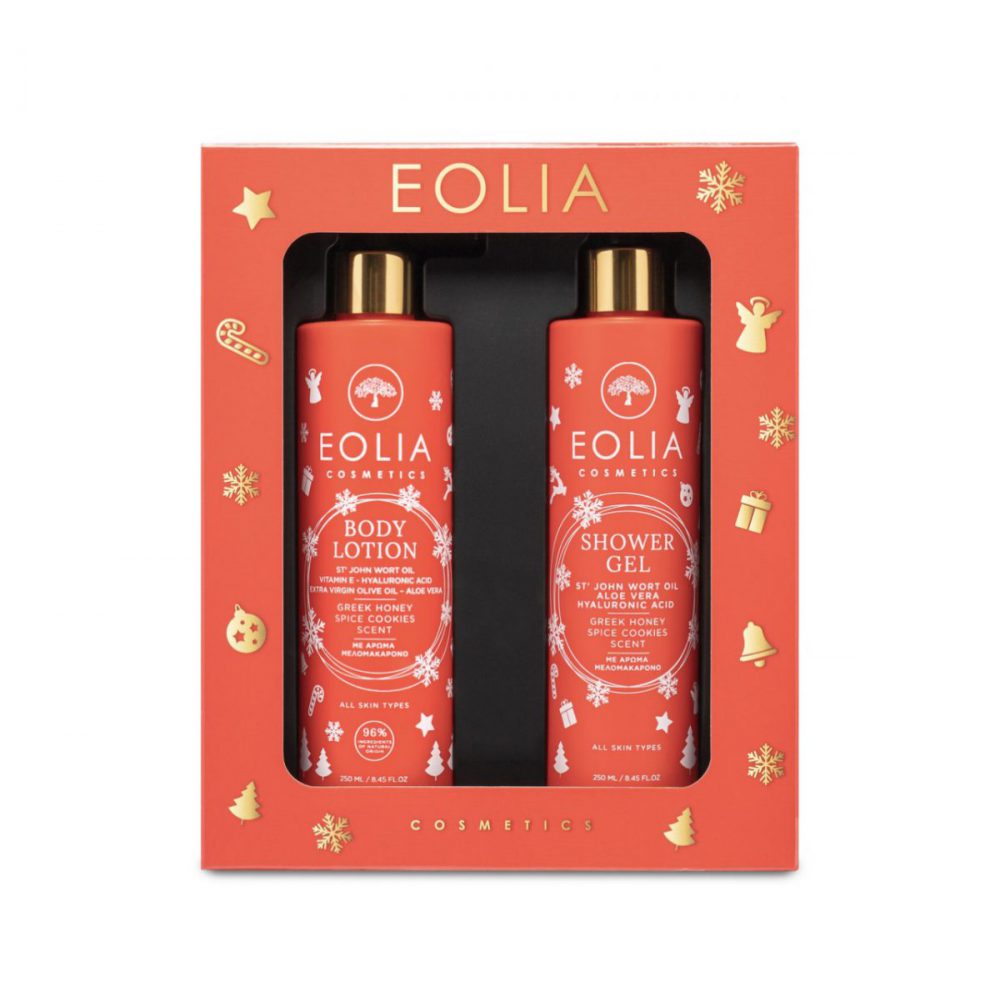 Eolia Cosmetics Gift box body lotion- shower gel Xmas (Μελομακάρονο)